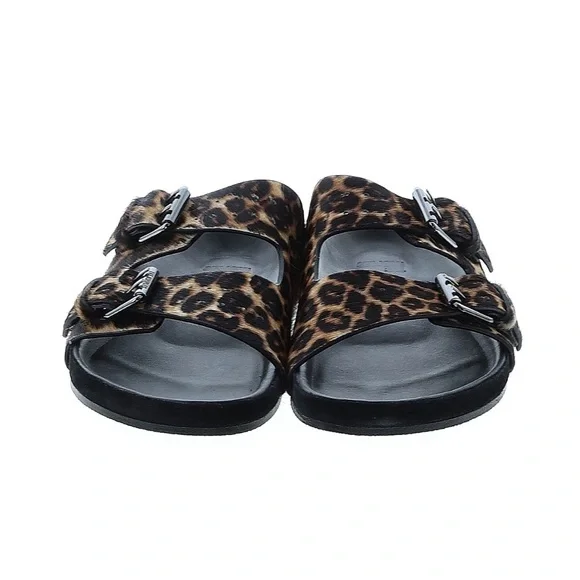 The Kooples Blue and Black Sandals with Adjustable Buckles THE KOOPLES Heels Size 38 (8) Black Leather Strappy Buckle  main image 4